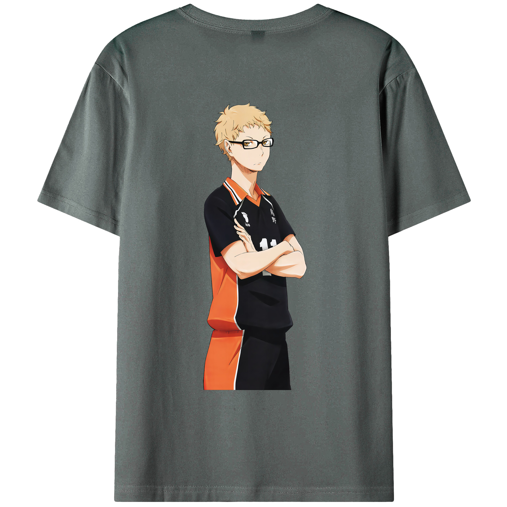 （画像用） ハイキュー!! Haikyu!! 綿100％ メンズ半袖Tシャツ（バックプリント） 通気性